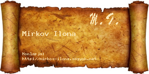 Mirkov Ilona névjegykártya